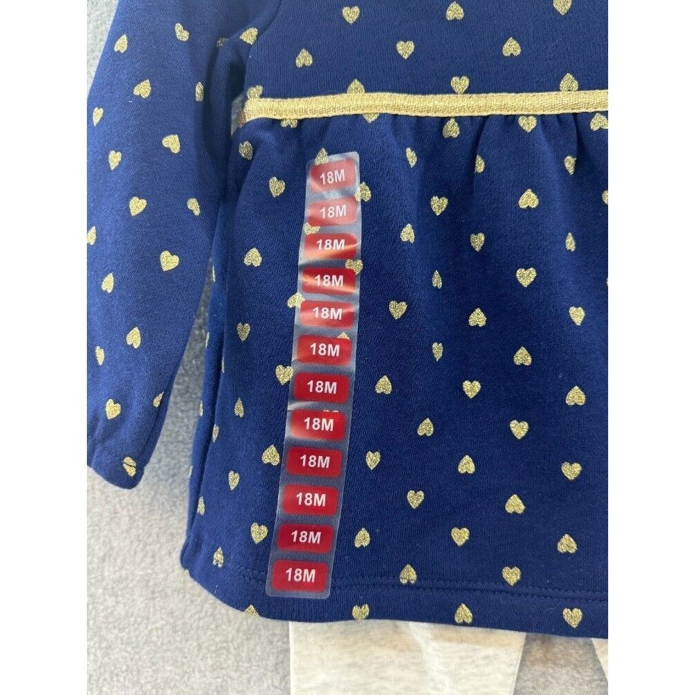 Carter's‎ Cute Baby Girl 2-Piece Heart Fleece Top & Legging Set Size 18 Month - Picture 2 of 4